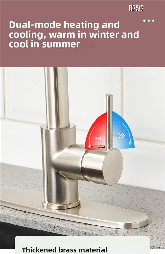 Kitchen Faucet with Pull Down Sprayer Brass 1 Handle Pull Out Spring Sink Faucets 1 Hole Dual Function for Farmhouse Camper