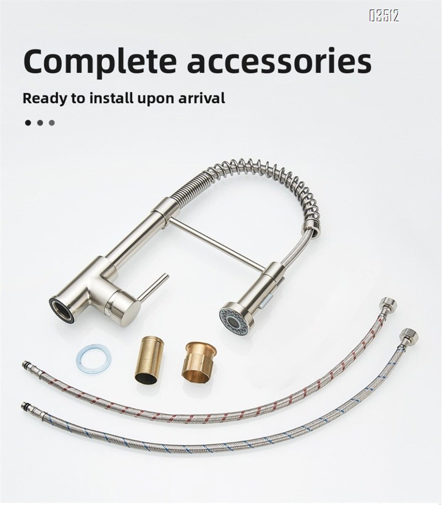 Kitchen Faucet with Pull Down Sprayer Brass 1 Handle Pull Out Spring Sink Faucets 1 Hole Dual Function for Farmhouse Camper