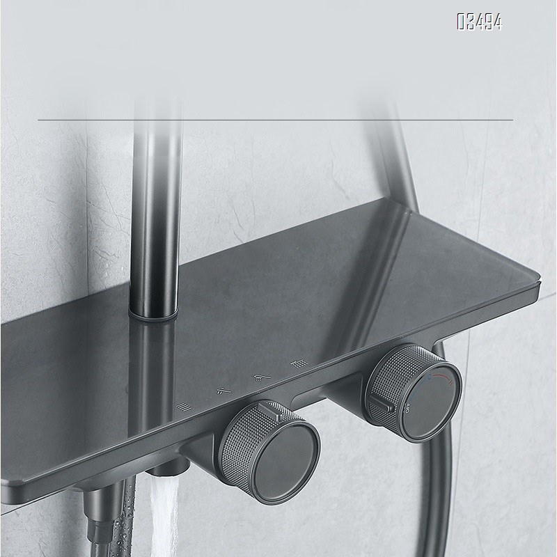 Gunmetal grey shower head set bathroom pressure spray gun a complete set of shower head set Tap