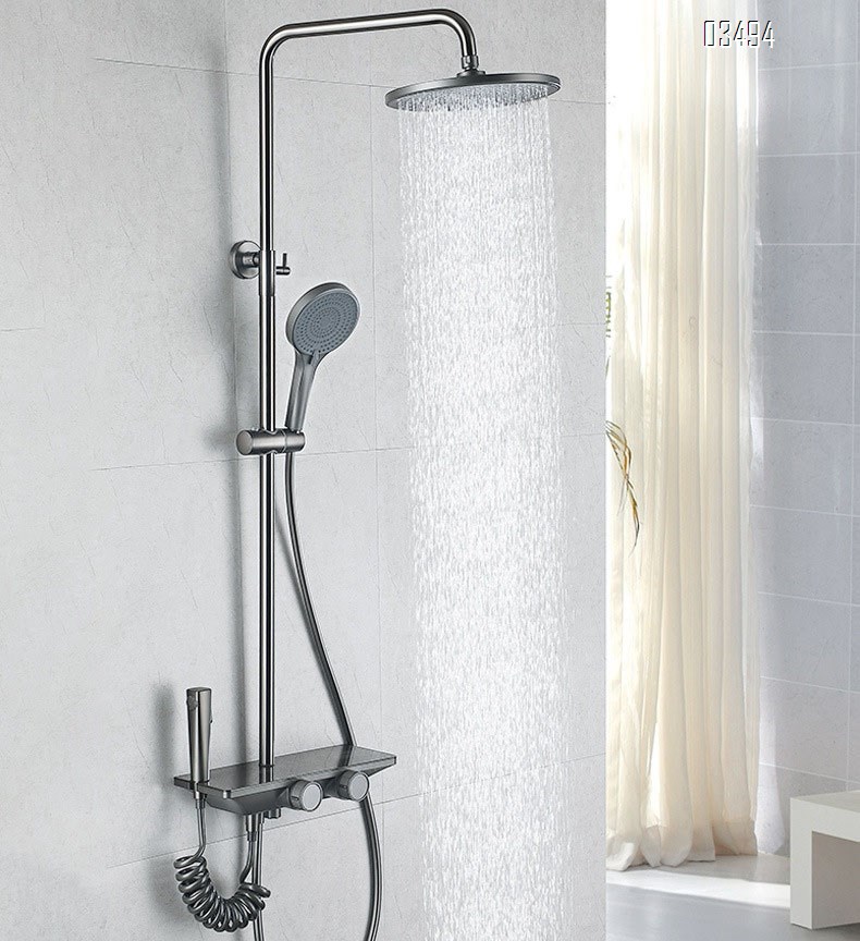 Gunmetal grey shower head set bathroom pressure spray gun a complete set of shower head set Tap