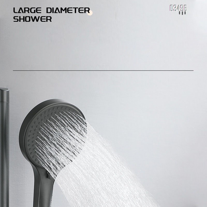 ABS Home use double handle wheel 2 function gunmetal grey pressure shower cold and hot bathroom shower head set