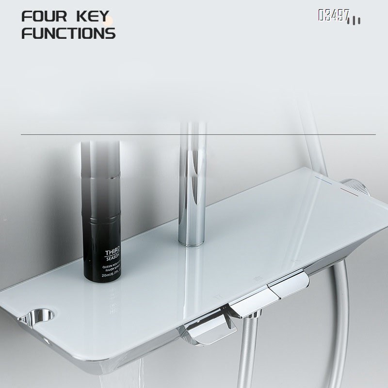 Shower head set with piano keys intelligent temperature control shower set with pressure increase for bathroom rain shower