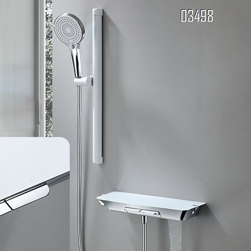 Chrome Piano Key 2-function Shower Head Set for Home Minimalist Temperature-controlled Bath Bathroom Shower Head