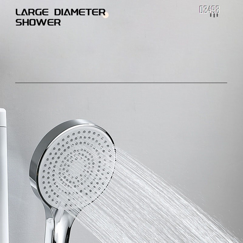 Chrome Piano Key 2-function Shower Head Set for Home Minimalist Temperature-controlled Bath Bathroom Shower Head