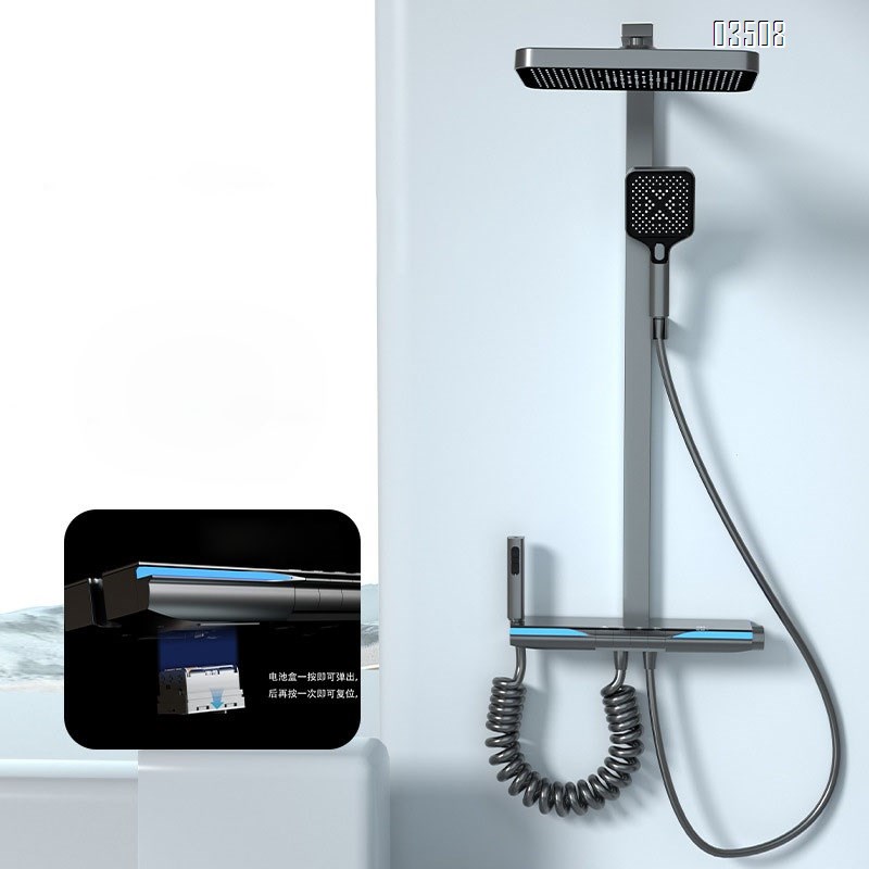 Full Brass home shower set hotel bathroom shower head atmosphere light shower set full set Tap