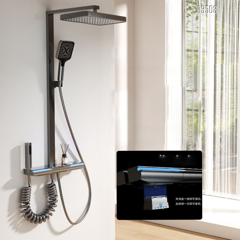 Full Brass home shower set hotel bathroom shower head atmosphere light shower set full set Tap