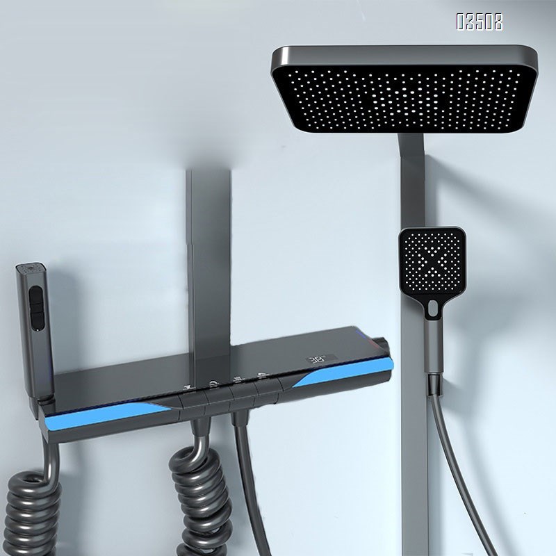 Full Brass home shower set hotel bathroom shower head atmosphere light shower set full set Tap