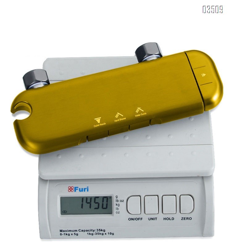 Full Brass Gun gray smart digital display shower head set for home bathroom pressure increasing shower set spray head