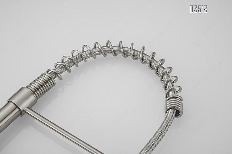 Kitchen Faucet with LED Pull Down Sprayer , Brushed Commercial Single Handle High Arc Faucet for Sink, Brass Kitchen Faucet