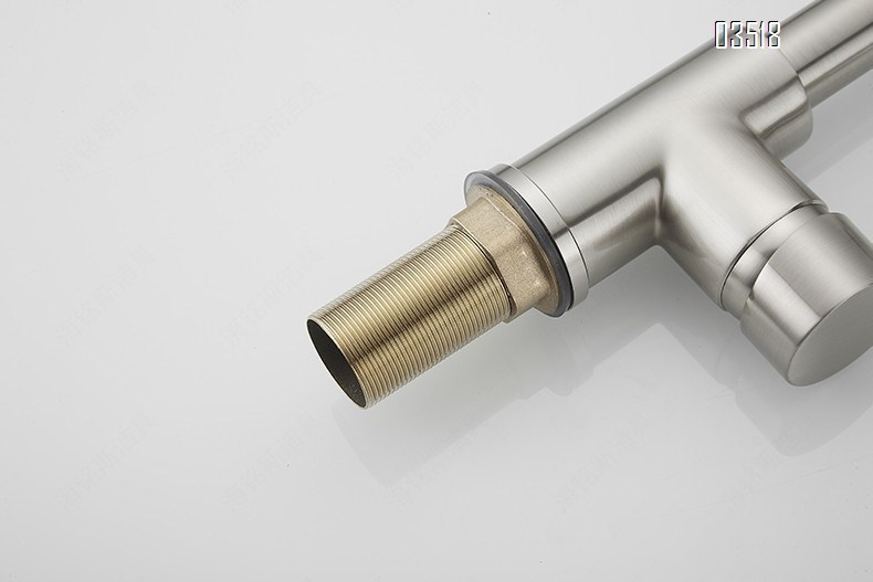 Kitchen Faucet with LED Pull Down Sprayer , Brushed Commercial Single Handle High Arc Faucet for Sink, Brass Kitchen Faucet