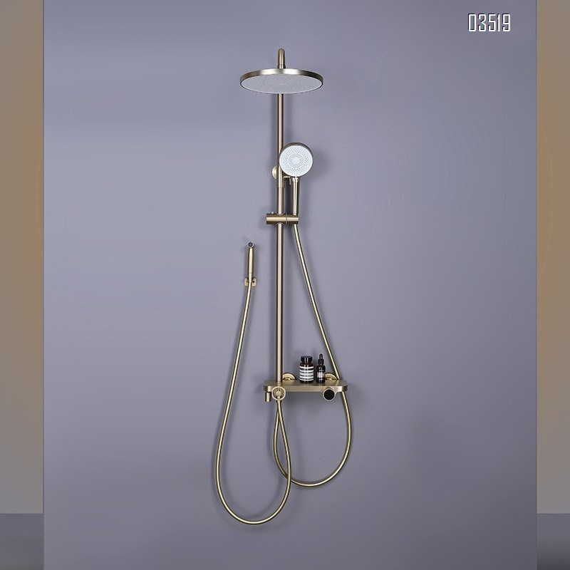 304 stainless steel shower head full set of bathroom with lift function mixing faucet gold pressure shower set Tap