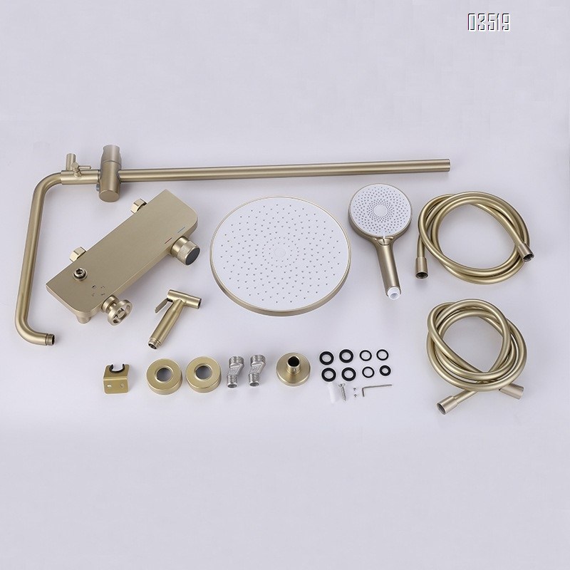 304 stainless steel shower head full set of bathroom with lift function mixing faucet gold pressure shower set Tap