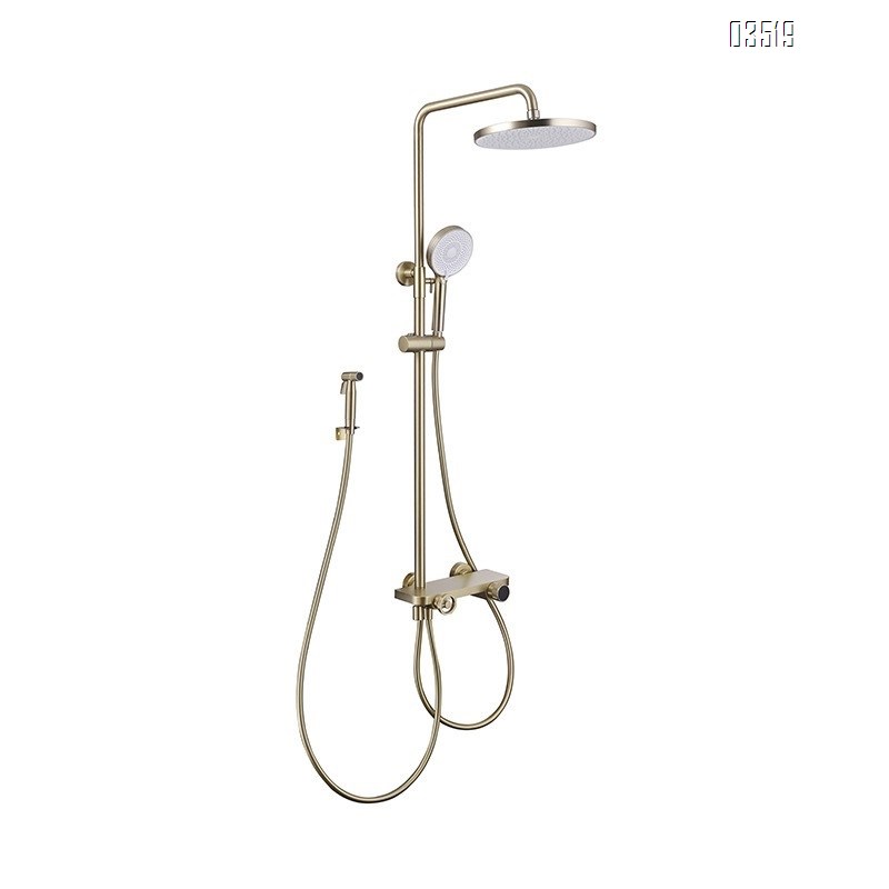 304 stainless steel shower head full set of bathroom with lift function mixing faucet gold pressure shower set Tap