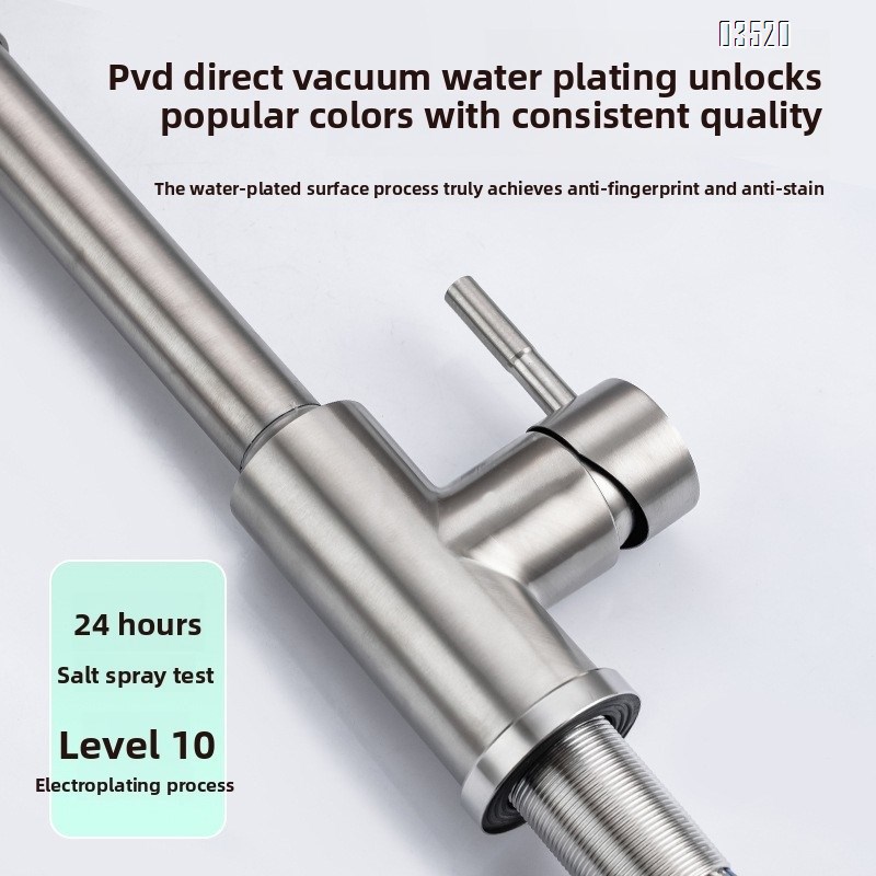 Stainless Steel Kitchen Faucet, Farmhouse Kitchen Faucet with Pull Down Sprayer, Brushed Faucet for Kitchen Sink Single Handle