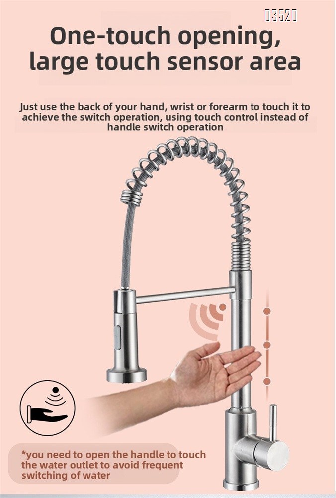 Stainless Steel Kitchen Faucet, Farmhouse Kitchen Faucet with Pull Down Sprayer, Brushed Faucet for Kitchen Sink Single Handle