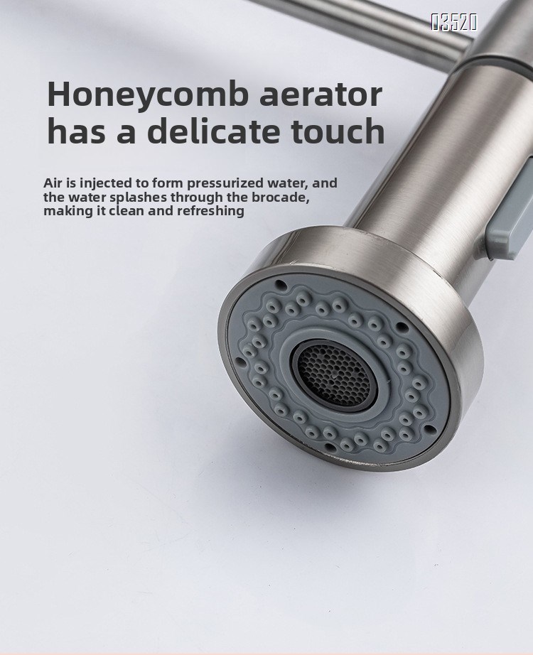 Stainless Steel Kitchen Faucet, Farmhouse Kitchen Faucet with Pull Down Sprayer, Brushed Faucet for Kitchen Sink Single Handle