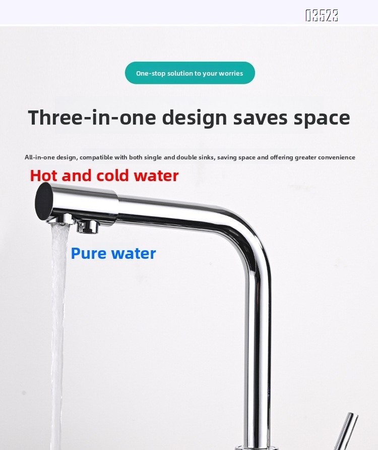 Chrome Kitchen Faucet with Pull-Out Sprayer, Modern Single Hole Kitchen Sink Faucet, Dual Handle, Brass