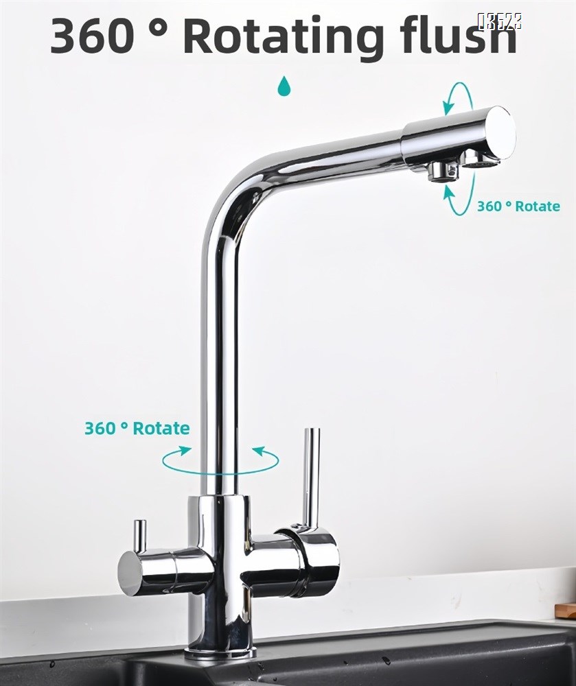 Chrome Kitchen Faucet with Pull-Out Sprayer, Modern Single Hole Kitchen Sink Faucet, Dual Handle, Brass