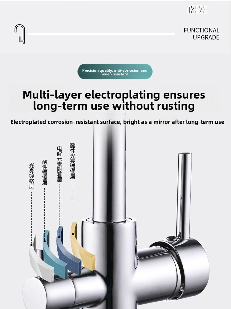 Chrome Kitchen Faucet with Pull-Out Sprayer, Modern Single Hole Kitchen Sink Faucet, Dual Handle, Brass