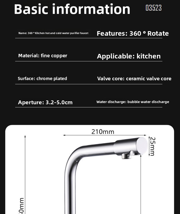 Chrome Kitchen Faucet with Pull-Out Sprayer, Modern Single Hole Kitchen Sink Faucet, Dual Handle, Brass