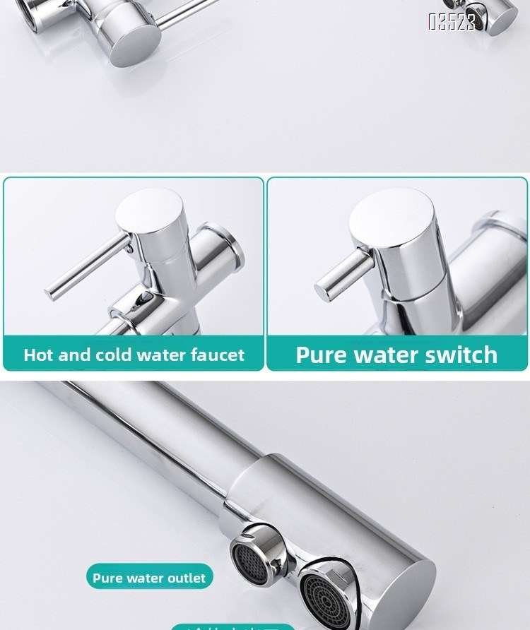 Chrome Kitchen Faucet with Pull-Out Sprayer, Modern Single Hole Kitchen Sink Faucet, Dual Handle, Brass