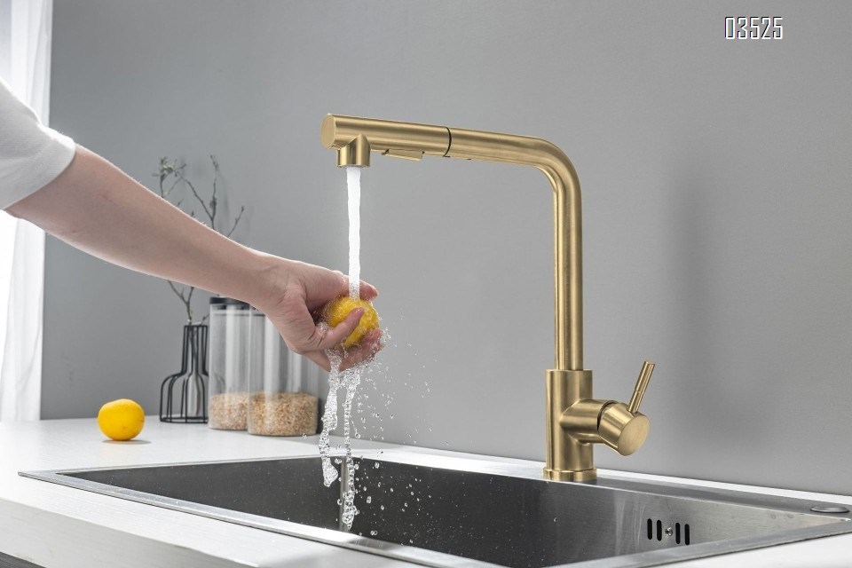 Kitchen Faucets with Pull Down Sprayer,  Stainless Steel, Single Handle Classic  Sink Faucet for Farmhouse Bar Laundry RV