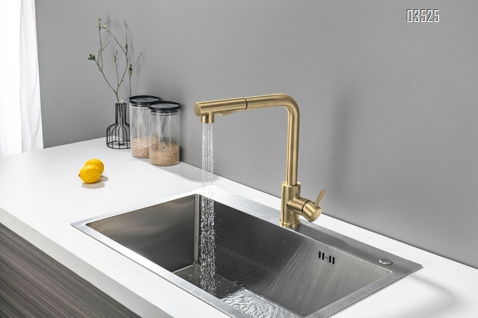 Kitchen Faucets with Pull Down Sprayer,  Stainless Steel, Single Handle Classic  Sink Faucet for Farmhouse Bar Laundry RV