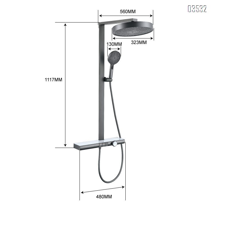 Brass Shower Head Set Bathroom Shower Head Home Use All Brass Set Multi-functional Cold and Hot Top Spray Tap