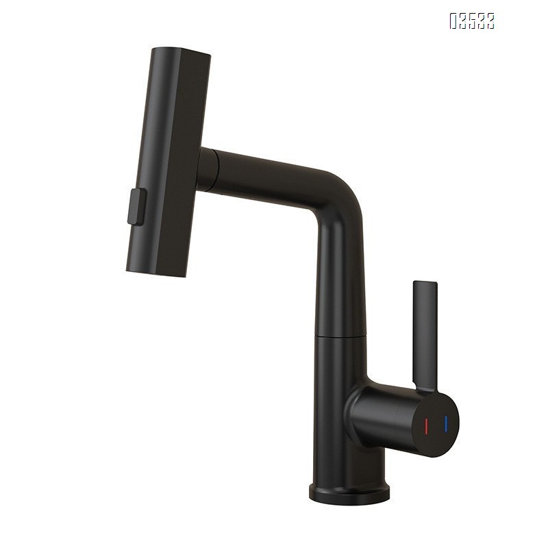 Modern Single-Hole  Pull Out Kitchen Sink Faucet Water Fall Mixer with Temperature Show Display for Hotels and Apartments