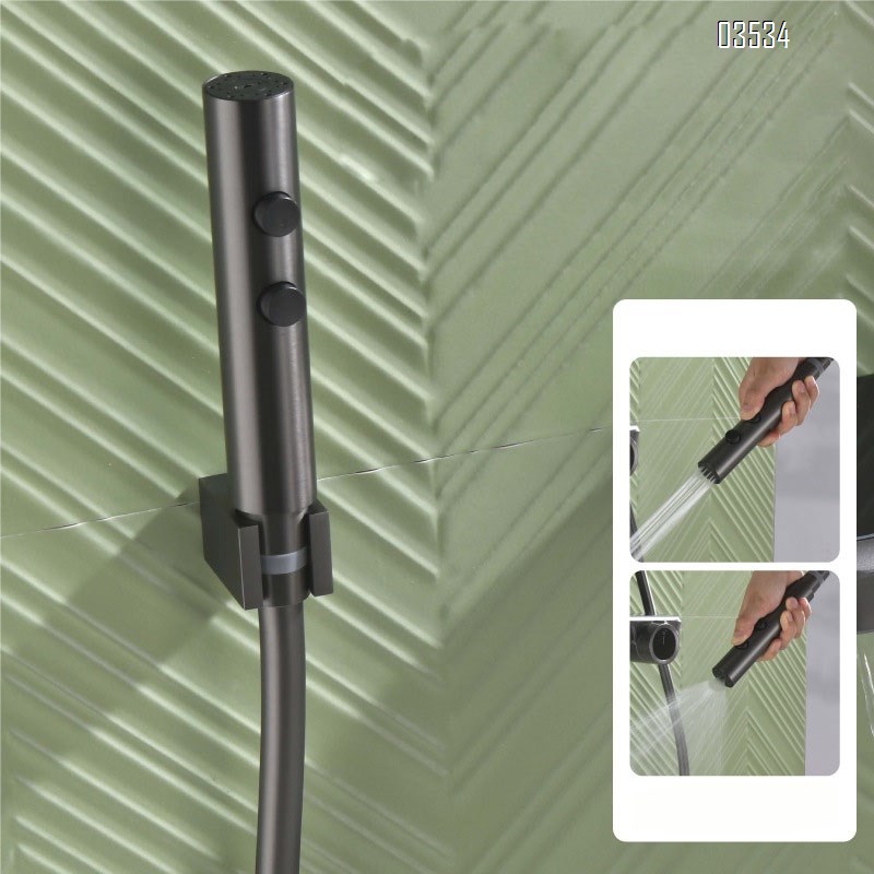 One-piece shower set all Brass digital display storage hydraulic power generation bathroom spray gun pressure increase home use