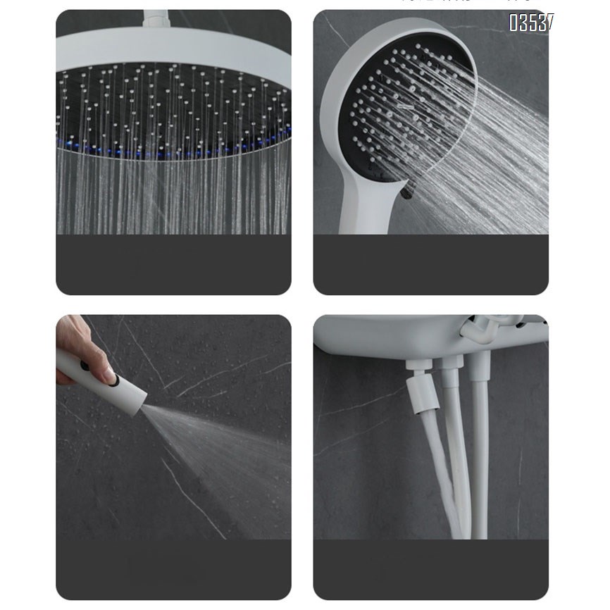 Brass Music key glowing starry sky shower head set with digital display and four functions for home use copper