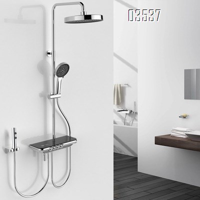 Brass Music key glowing starry sky shower head set with digital display and four functions for home use copper