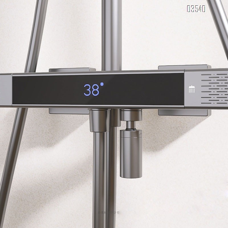 Digital temperature control shower head set Brass home use gun grey shower head Tap