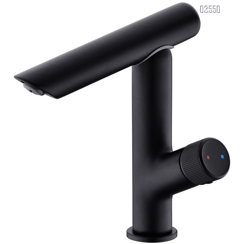 Bathroom sink wash basin splash-proof faucet white single hole hotel guesthouse cold and hot faucet rotatable