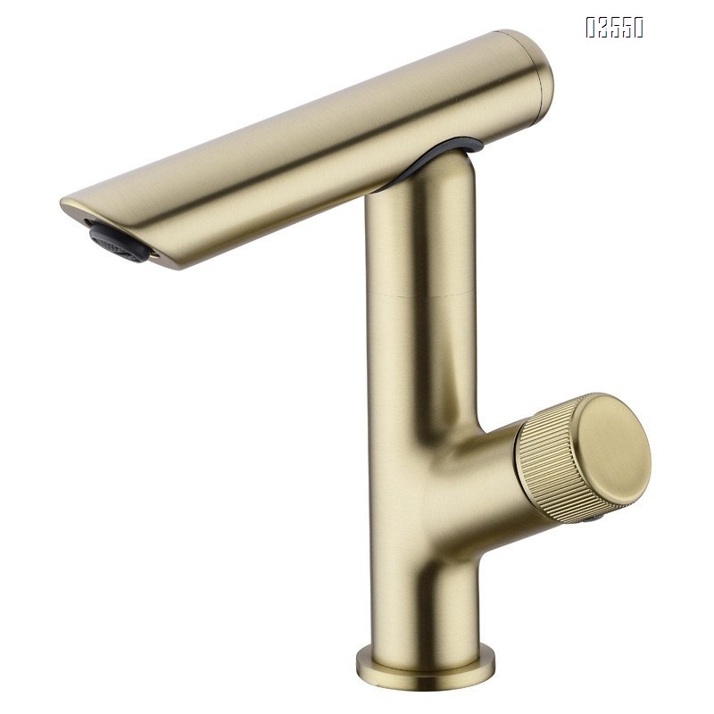 Bathroom sink wash basin splash-proof faucet white single hole hotel guesthouse cold and hot faucet rotatable