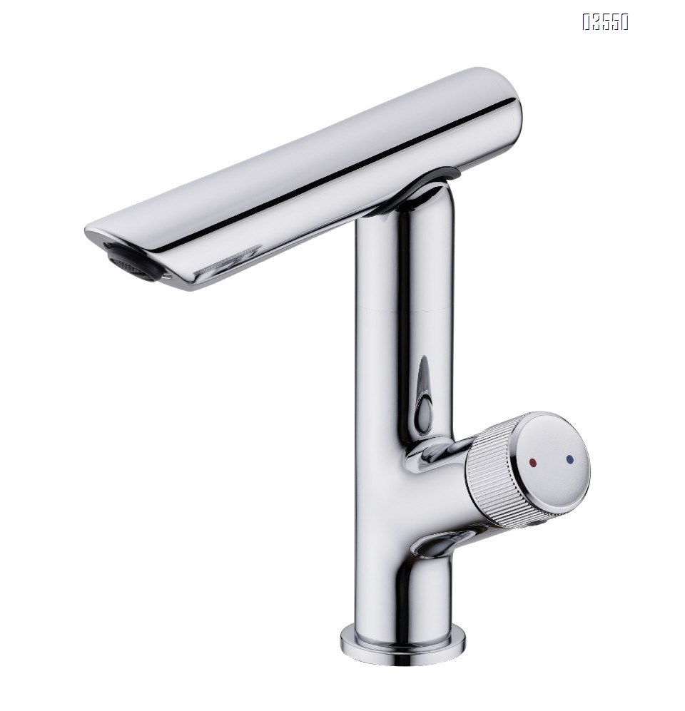 Bathroom sink wash basin splash-proof faucet white single hole hotel guesthouse cold and hot faucet rotatable