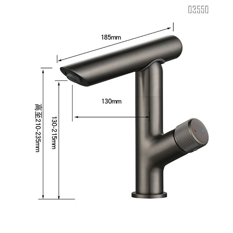 Bathroom sink wash basin splash-proof faucet white single hole hotel guesthouse cold and hot faucet rotatable