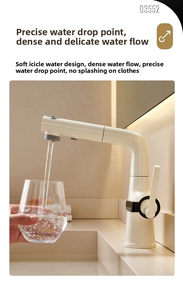 Multifunction 360° Rotating Extendable Kitchen Faucet Digital Led Temperature Display Faucet Bathroom Pull Out Basin Faucet