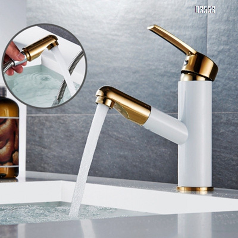 Single Handle   Sink Faucet Commercial Modern Design Sink Tap Low Arc Pull Out Wet Prep  Faucet for Kitchen Bathroom Basin Sink