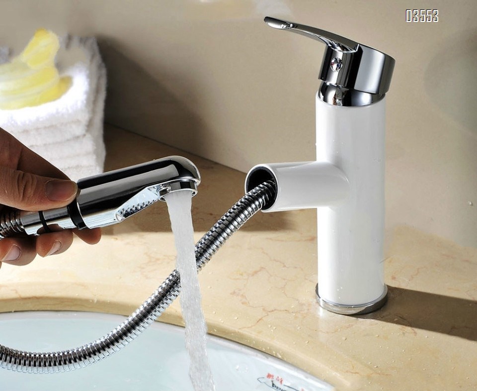 Single Handle   Sink Faucet Commercial Modern Design Sink Tap Low Arc Pull Out Wet Prep  Faucet for Kitchen Bathroom Basin Sink