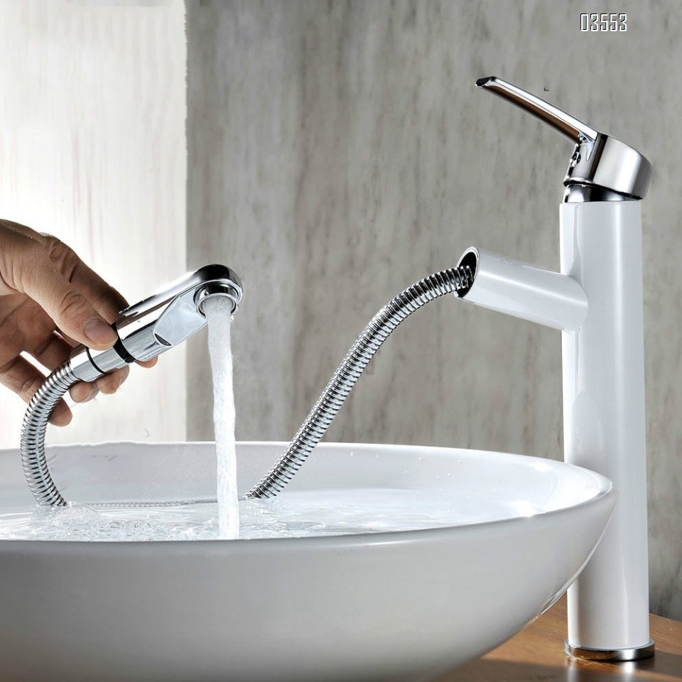 Single Handle   Sink Faucet Commercial Modern Design Sink Tap Low Arc Pull Out Wet Prep  Faucet for Kitchen Bathroom Basin Sink