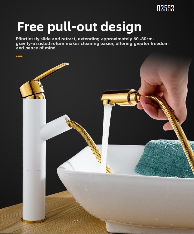 Single Handle   Sink Faucet Commercial Modern Design Sink Tap Low Arc Pull Out Wet Prep  Faucet for Kitchen Bathroom Basin Sink