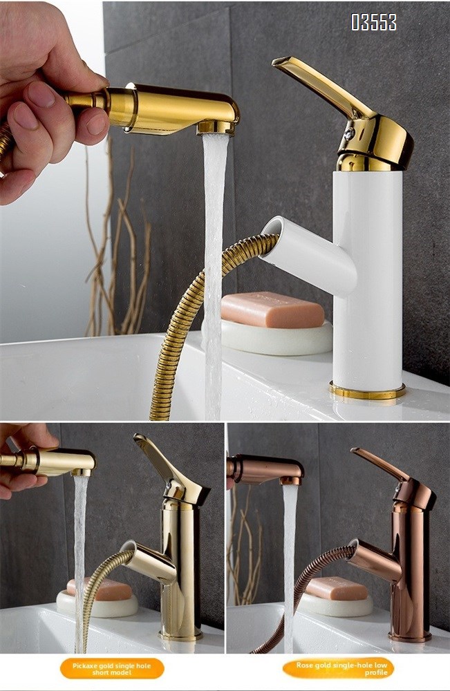 Single Handle   Sink Faucet Commercial Modern Design Sink Tap Low Arc Pull Out Wet Prep  Faucet for Kitchen Bathroom Basin Sink