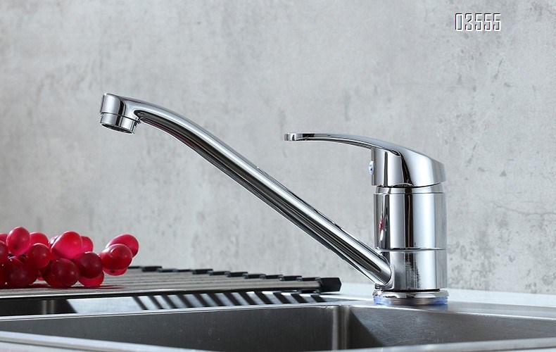 Modern Single Lever  Mixer Tap Long Neck with Single Handle and Ceramic Valve Core Brass Kitchen Faucet