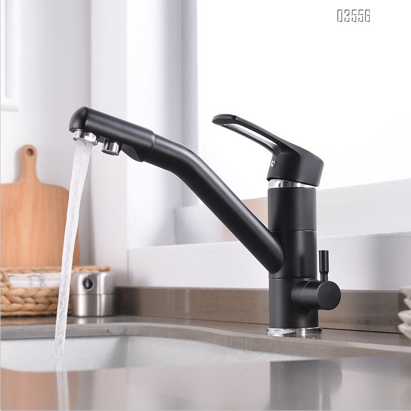Dual Sprayer Drinking Water Tap Vessel Sink Mixer 360 Rotation Water Filter Tap Filtered Kitchen Sink Faucet
