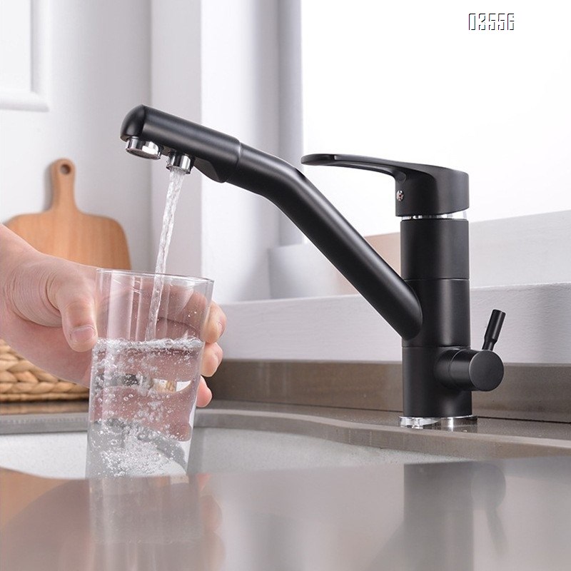 Dual Sprayer Drinking Water Tap Vessel Sink Mixer 360 Rotation Water Filter Tap Filtered Kitchen Sink Faucet