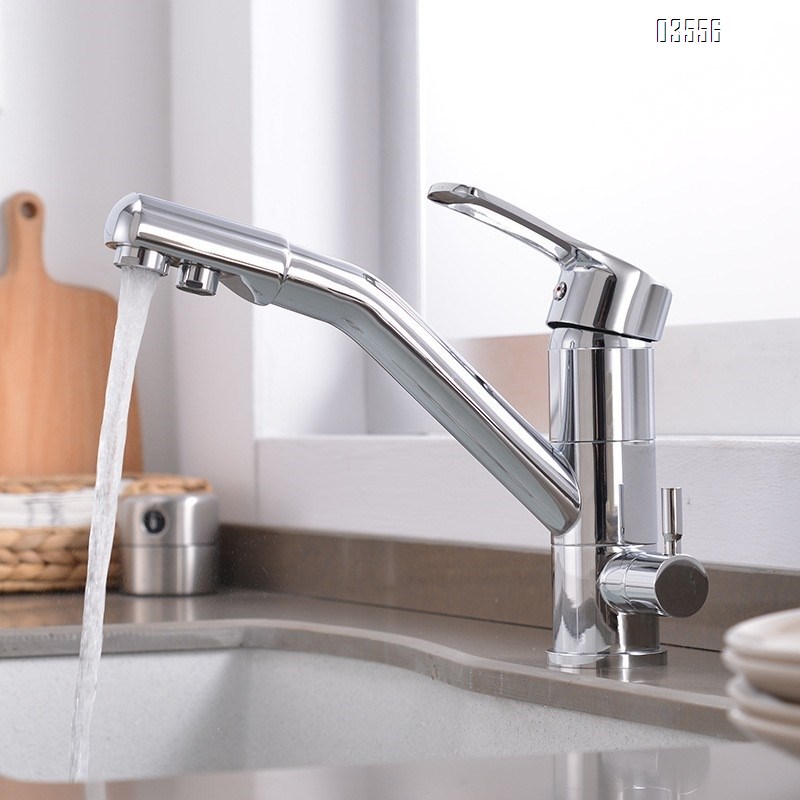 Dual Sprayer Drinking Water Tap Vessel Sink Mixer 360 Rotation Water Filter Tap Filtered Kitchen Sink Faucet