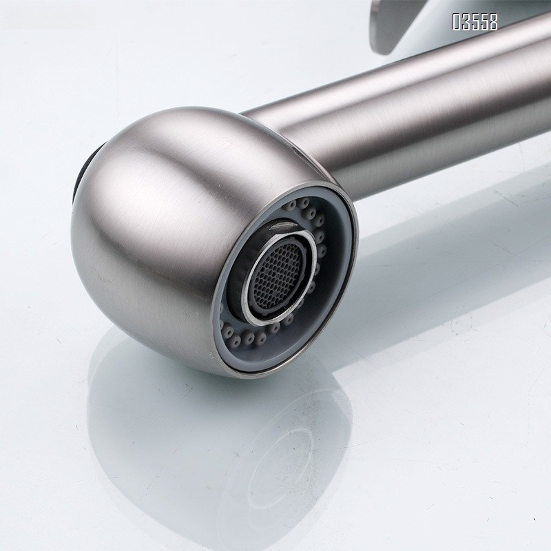 Modern Pull Out Basin Faucet with Dual Functions, Stainless Steel Basin Mixer,Brushed  Water Tap