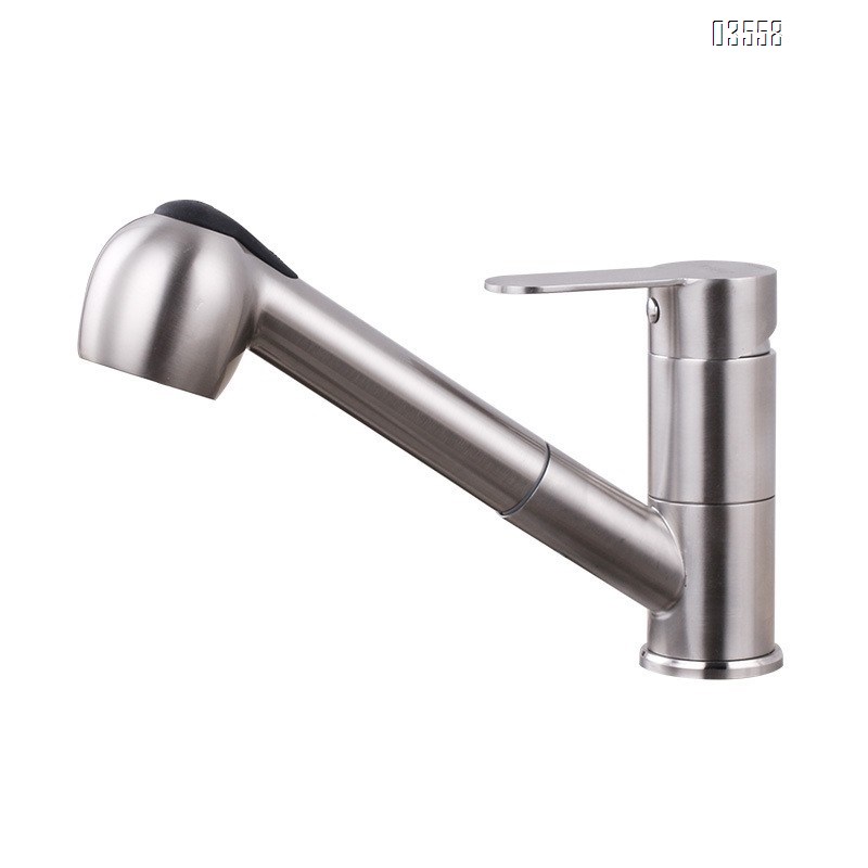 Modern Pull Out Basin Faucet with Dual Functions, Stainless Steel Basin Mixer,Brushed  Water Tap