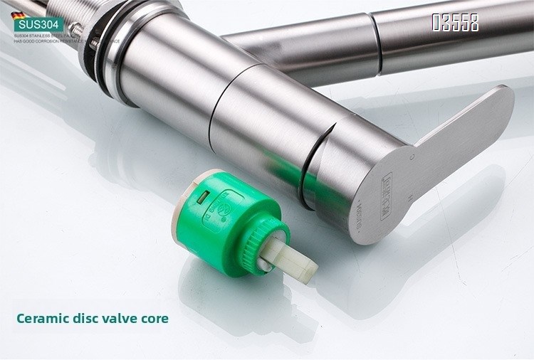 Modern Pull Out Basin Faucet with Dual Functions, Stainless Steel Basin Mixer,Brushed  Water Tap